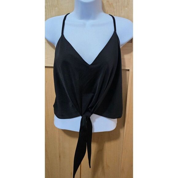 Zara Black Sleeveless Tie-Front Crop Top For Women Made In Turkey - Picture 1 of 5